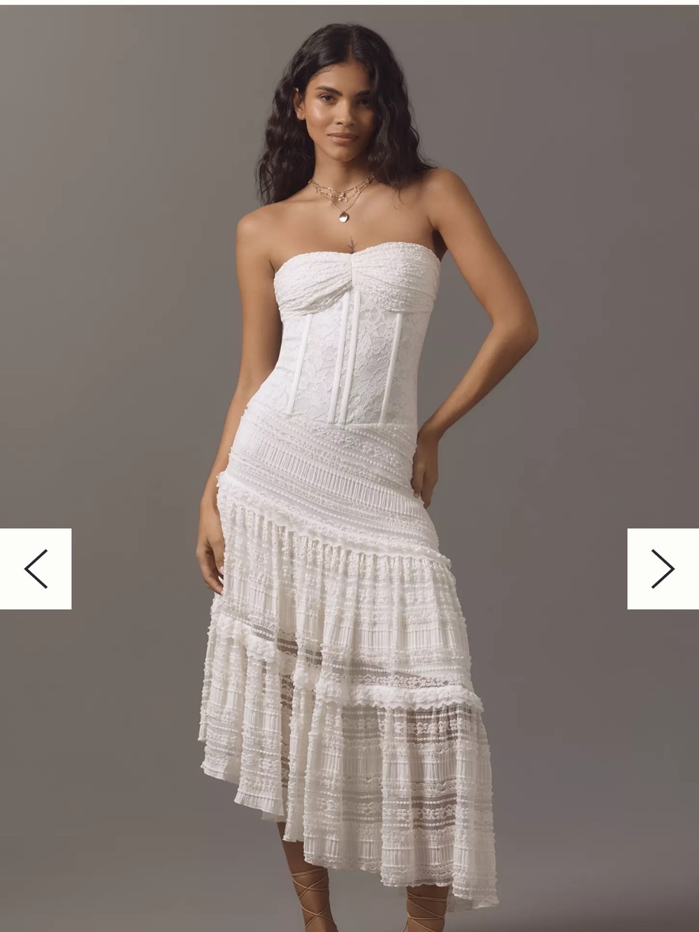 Mare Mare Strapless Corset Asymmetric Midi Dress